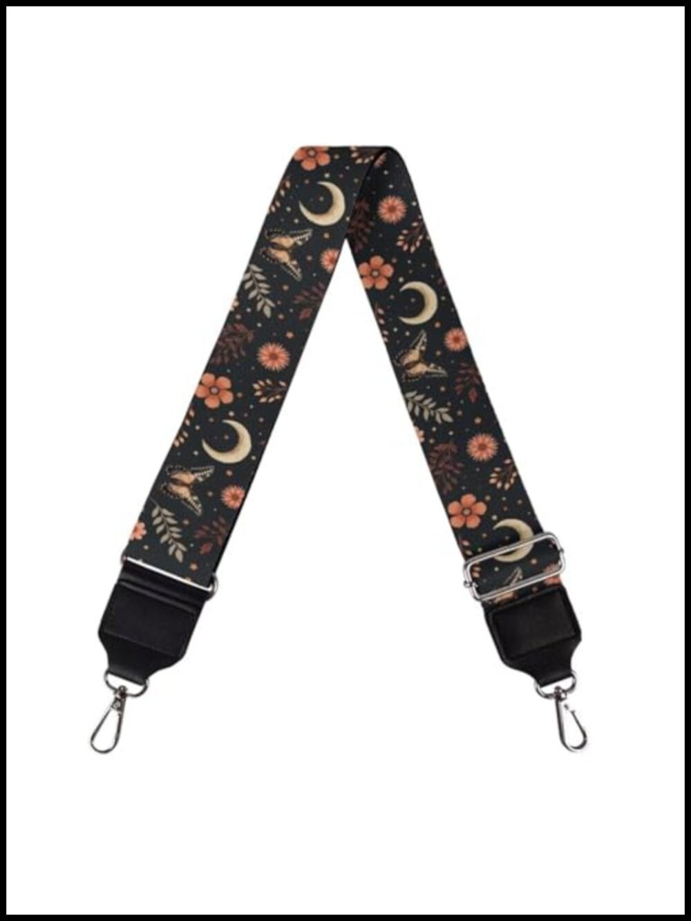 Moon Floral Purse Strap Adjustable Replacement Bag Straps Wide Polyester PU